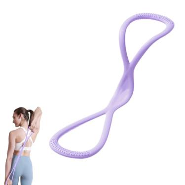 Imagem de Bandas de resistência, Figura 8 faixas de exercício para mulheres e homens, pulseira de borracha de resistência em 8 formas com alças para glúteos, costas, corda de puxar de corpo inteiro, facilidade