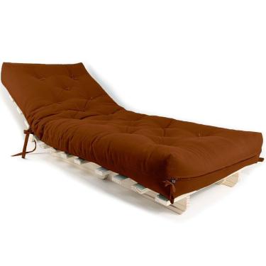 Imagem de Sofa Cama Solteiro Futon Dobrável Caramelo