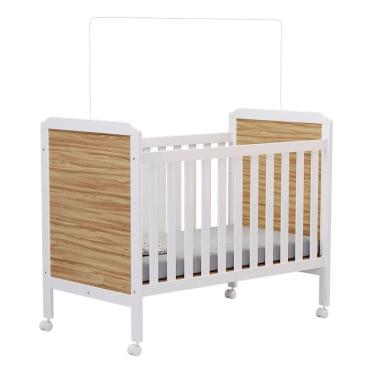 Imagem de Berço Americano Cloe 2 Em 1 Branco Brilho/amêndoa - Móveis Peroba