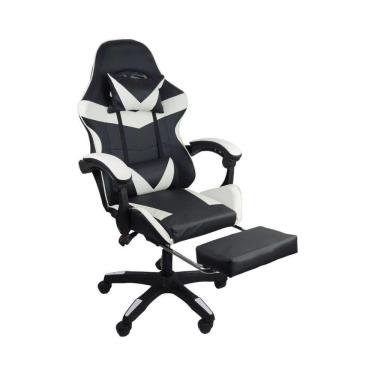 Imagem de Cadeira Gamer Stillus Ergonômica Com Apoio Para Os Pés Preto E Branco
