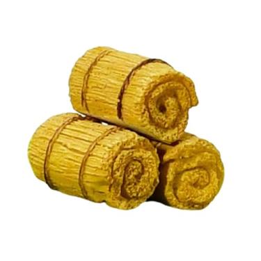 Imagem de KiBcsLic 3x Mini Fardos de Feno para Decoração de Micro Paisagens, Adereços Decorativos para Fotos, Simulação de Fardos de Feno para Artesanato DIY e Fazenda, Oval 4.5x2.5x2.5cm