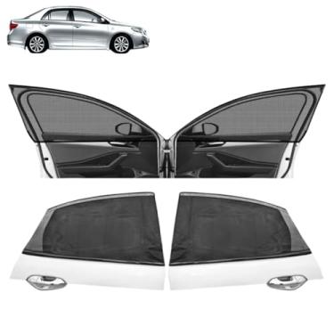 Imagem de Persianas de janela de carros – Protetor solar de malha respirável para janelas traseiras e laterais, proteção UV para bebês, família e animais de estimação, tela de privacidade, bloqueador de insetos