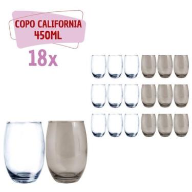 Imagem de Conjunto de Copos Vidro 9-Cinza 9-Transp 450ml California - PRATICASA,