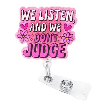 Imagem de Carretel de crachá de enfermeira, suporte de crachá de enfermeira com mensagem positiva, porta-cartão de identificação retrátil com clipe jacaré, design bonito para enfermeiros, professores