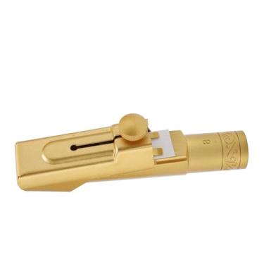 Imagem de SPYMINNPOO Bocal Alto Sax Bocal de Saxofone de Metal 8C para Jogadores Profissionais e Iniciantes Com Tom Brilhante e Acabamento Banhado a Ouro