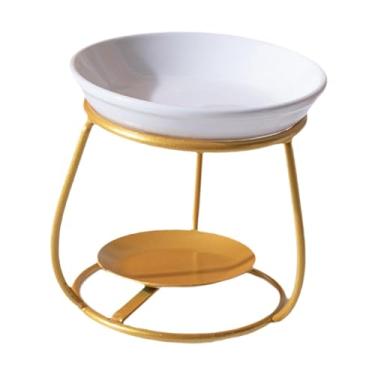 Imagem de Ｂｅｓｇａ Queimador de cera de cerâmica, moderno, portátil e decorativo, com estrutura de ferro, ideal para sala de estar, quarto, casa ou para prática de ioga, Ouro