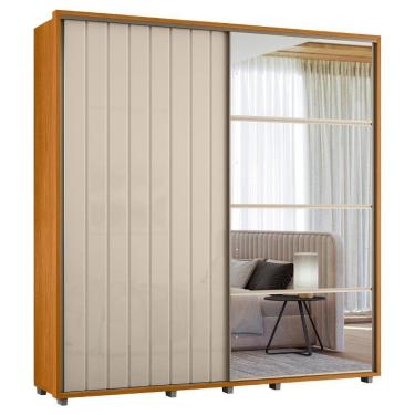Imagem de Guarda Roupa Casal 230cm Com Espelho Verbena Off/cinamomo Z10 - Mpozenato