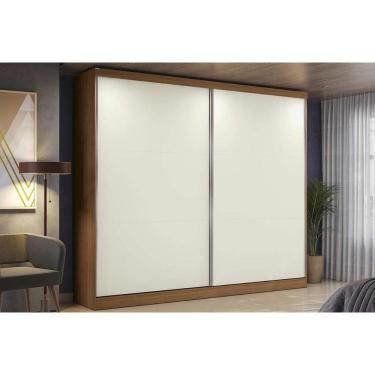 Imagem de Guarda Roupa Casal 2 Portas De Correr E 4 Gavetas T583 Canela-off White - Kappesberg
