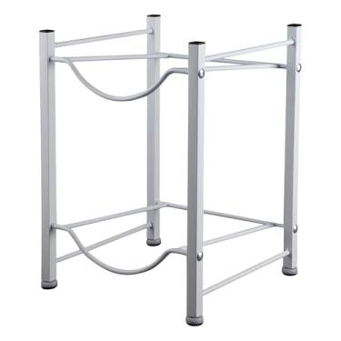 Imagem de IEUDNS Suporte para garrafa de água de 5 galões Rack de armazenamento de garrafa de água Rack de jarro de água com economia de espaço de 2 camadas Rack de, argento