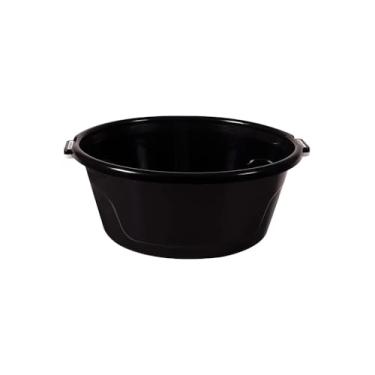 Imagem de Bacia Redonda Plástica, 25L, Preta, Polipropileno, 45cm Diâmetro x 20cm Altura, Uso Doméstico e Profissional
