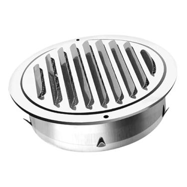 Imagem de Bothyi Grelha de ventilação com saída de ar, redonda, em aço inoxidável, para transferência de calor em paredes residenciais, Style G
