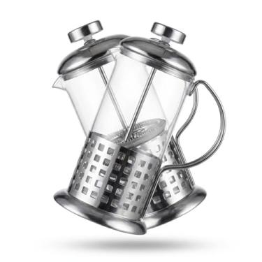 Imagem de Prensa Francesa 350ml Cafeteira Vidro Cremeira Leite e Chá Manual Cafeteira Francesa Vidro 350ml French Press Cremeira Êmbolo Inox