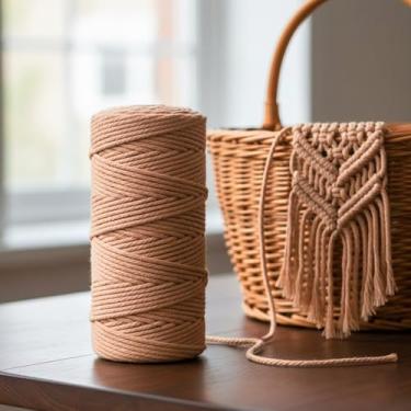 Imagem de Corda de macramê colorida de 3 mm x 109 jardas, barbante torcido para artesanato para pendurar na parede, decoração de casa, várias cores