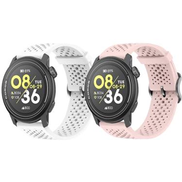 Imagem de LeyuBand Pacote com 2 pulseiras de silicone de 22 mm compatíveis com Coros PACE 3/APEX 2 PRO/APEX PRO/APEX de 46 mm para homens e mulheres