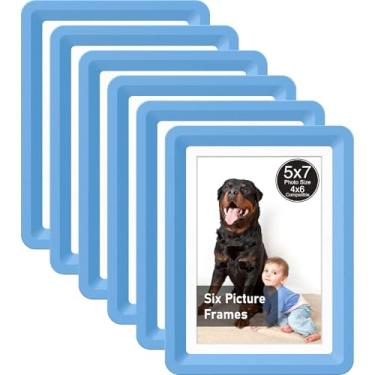 Imagem de vilkok Porta-retrato com tapete de 12 x 17 cm, instalação em 5 segundos sem ferramentas, molduras de design de segurança sem metal, molduras leves vêm em 8 cores para decoração de casa, casamento e