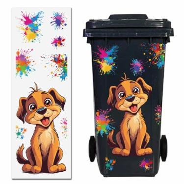 Imagem de GORGECRAFT Adesivos de lixeira Wheelie 25,4 x 45,7 cm à prova d'água engraçados adesivos de lata de lixo de animais adesivos de PVC autoadesivos grandes envoltórios de vinil para geladeira parede