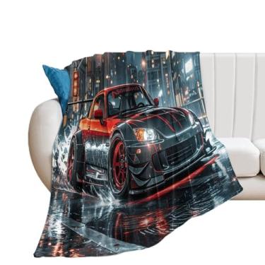Imagem de HouLaiZhe Cobertor Super Macio Flanela Chuva Noite Drift S2000 JDM Carro Fresco Leve Cobertores de Refrigeração para Sofá-Cama Cadeira Sofá Carro Viagem ao Ar Livre Leve Quente 101,6 cm x 152,4 cm