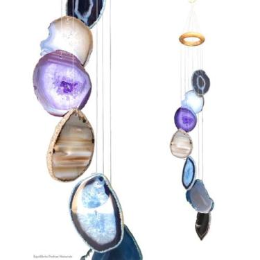 Imagem de Mensageiro Sino Dos Ventos Móbile Ágata Colorida 7 Pedras 02 - EQUILIB
