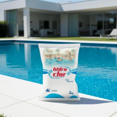 Imagem de CLORO ORGÂNICO 40% HIDROCLOR 2Kg para Piscina, Desinfetante Estabilizado, 40% de Concentração, Tratamento de Água