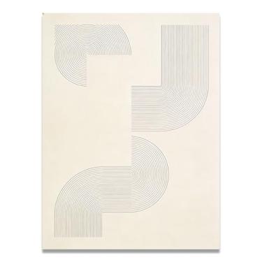 Imagem de LKXGRRSFG A beleza da simplicidade arte em tela minimalista: tons neutros serenidade grande área em branco para decoração de espaço calmo 60 x 75 cm sem moldura