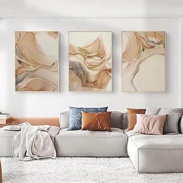 Imagem de 3 peças de sala de estar moderna com arte abstrata 20 x 30 cm presente de arte de parede para casa moderna, escritório, sala de estar, decoração de quarto, pôster de tela sem moldura, presente de arte