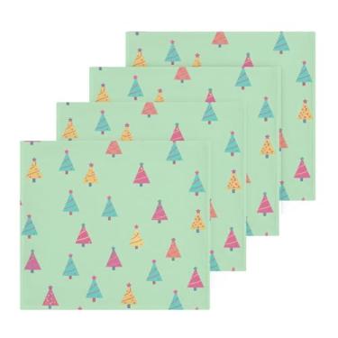 Imagem de Burbuja Pacote com 4 panos de banho para árvore de Natal, algodão premium, máxima suavidade e absorção para toalhas de mão e rosto, 30 x 30 cm