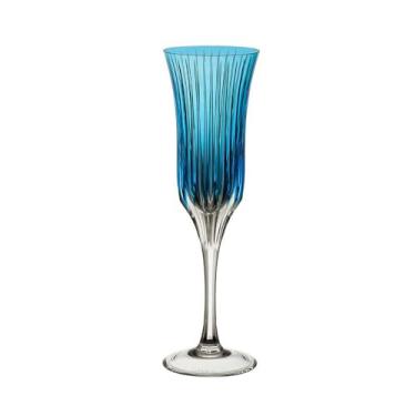 Imagem de Taça de champagne em cristal Strauss Overlay 225.107.150 190ml azul claro