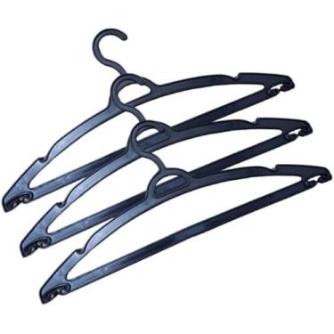 Imagem de KIT 10 Cabides Adulto Preto Cabides Reforçados Organizar Roupas