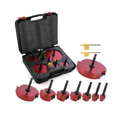 Imagem de Kit de alargador de tubos de PVC, CPVC, ABS, inclui cabeça de alumínio de 1/2,3/4,1,1-1/4,1-1/2,2,3 e 10.2 cm, compatível com broca de 1/5.1 cm