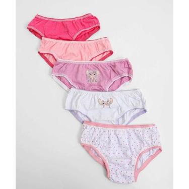 Imagem de Kit 5 Calcinhas Infantil Stitch Tam 2 a 12 Rosa-67085 - DISNEY, Rosa, 