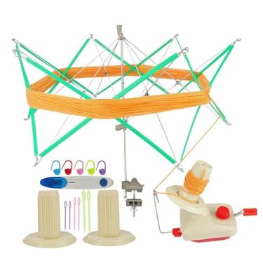Imagem de GEIWOGUO Conjunto de enrolador de bolas de fio e fio rápido para ferramenta de crochê e tricô