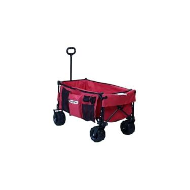 Imagem de Carrinho de Carga Dobrável Multiuso, 80kg de Capacidade, Estrutura em Aço com Pintura Epóxi, Tecido Poliéster Oxford 600D, Vermelho, 92x49x89cm, com Bolsa de Transporte