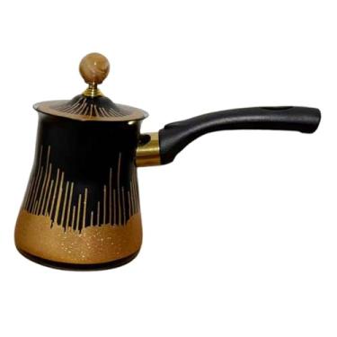 Imagem de ＫＬＫＣＭＳ Cafeteira multifuncional para derreter chocolate, ideal para uso profissional em restaurantes, com bico anti-transbordamento e alça, em aço, 550 Ml