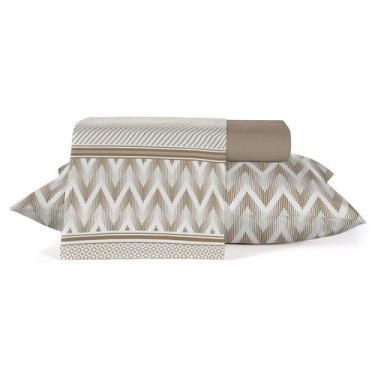 Imagem de Jogo de Cama Lençol Casal Size 4 Peças Algodão 200 Fios Percal - Teka,