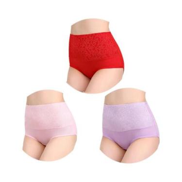 Imagem de Calcinhas De Algodão plus Size Para Mulheres, Cintura Alta, Cuecas Abd