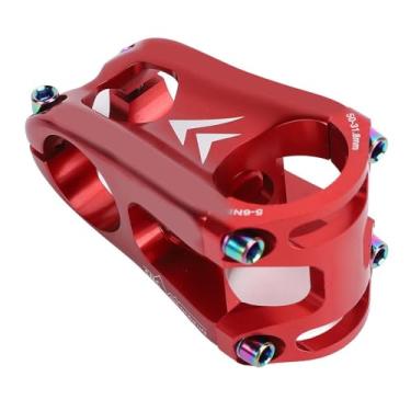 Imagem de Alomejor Haste de Ciclismo, Haste de Guidão de 50 Mm CNC, Liga de Alumínio de Alta Resistência para Bicicletas de Estrada 31,8 Mm/28,6 Leve e à Prova de Ferrugem (Vermelho)