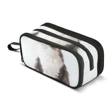 Imagem de Estojo de lápis estacionário com zíper bolsa de caneta fofa para meninas, faculdade, ensino médio, material de escritório, lindos sacos de armazenamento de lápis para gatos Maine Coon