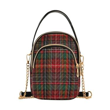 Imagem de Bolsa tiracolo feminina tradicional escocesa com azulejo tartan, bolsa transversal pequena, bolsas transversais femininas, Tartã escocês tradicional - 2, One Size