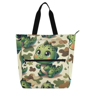 Imagem de Linda bolsa de trabalho feminina de desenho animado de lona com zíper bolsa de praia bolsas médias para amantes de livros presentes