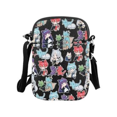 Imagem de MNIGIU Bolsa tiracolo divertida com personagem de anime, mangá, presente inspirador, presente de leitura, anime, amante de anime, bolsa de ombro, Bolsa de anime preta, Engraçado