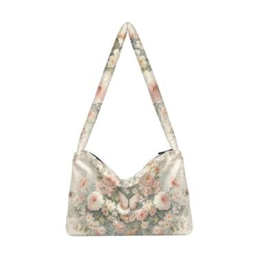 Imagem de GAIGEO Bolsa de ombro retrô amarela abstrata lua gato senhora, bolsa transversal para mulheres, bolsa feminina para uso ao ar livre, Dragonfly Rose Palace Wind, One Size