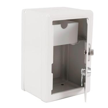 Imagem de GLOGLOW Caixa de Dinheiro Segura para Crianças Com Bloqueio de Senha, Metal Branco, Acabamento de Alto Brilho, Cofre para Armazenamento de Dinheiro, 7,1 X 4,7 X 3,9 Polegadas, Decoração Diária Nan
