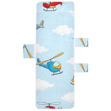 Imagem de Lindas capas de cadeira de avião helicóptero azul espreguiçadeira toalhas de praia de piscina com bolsos espreguiçadeira de praia costeira 213 x 76 cm