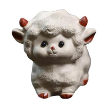 Imagem de MotiveTech Ovelha de Barro Decorativa para Sala de Chá, de pé