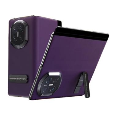 Imagem de POYUFRG Capa flip para Huawei Mate X7, capa de proteção com tudo incluso para janela de visualização inteligente de couro fino com suporte dobrável, roxo, Mate X7