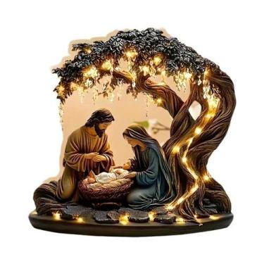 Imagem de Presépio Clássico De Acrílico Para Decoração De Mesa, Sem Bateria, Par