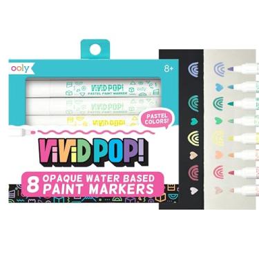Imagem de Ooly Conjunto de 8 marcadores de tinta à base de água super brilhantes - apaga quadros brancos, janelas, espelhos - para crianças, materiais escolares, projetos de arte, marcador de caneta de tinta