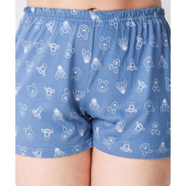 Imagem de Pijama Feminino Estampa Ursinho Pooh Manga Curta Cinza-72036 - DISNEY,