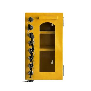 Imagem de BULANGDI Estação de identificação SAFELockout – Caixa de loto de aço montável na parede, possui uma porta transparente com trava integrada para segurança e trava de segurança industrial. Compatível