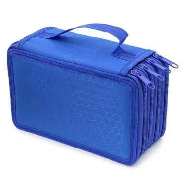 Imagem de Estojo de Lápis com Zíper, 72 Compartimentos, Grande Capacidade, Rosa (Azul)
